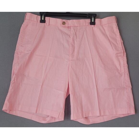 Peter Millar Men’s Golf Shorts Sz 38 White Pink Stripe 9" Inseam – EUC - Picture 1 of 7